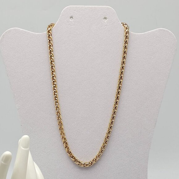 Heavy 1980s Gold Rope Chain Necklace Bracelet Set With Clasp Closure - Picture 3 of 7